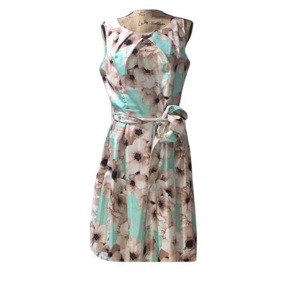 New Jessica Howard Floral, Sleeveless, Pleated A-Line Dress size 12 - Picture 1 of 13